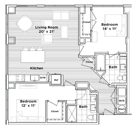 a floor plan of a small house at Madison West Elm, Conshohocken, PA